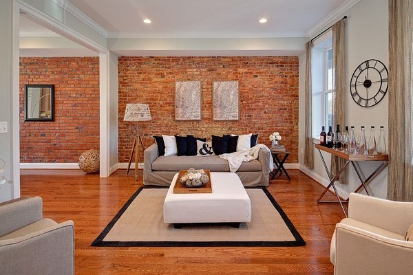living room decorating ideas exposed brick wall
