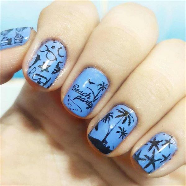 nautical and beach inspired nail designs summer acrylic nails