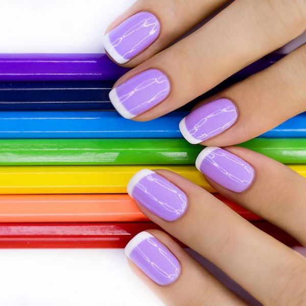 purple french manicure summer nails ideas
