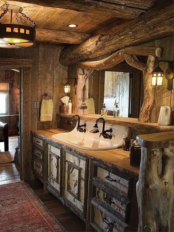 rustic bathroom decor ideas vanity cabinet sink