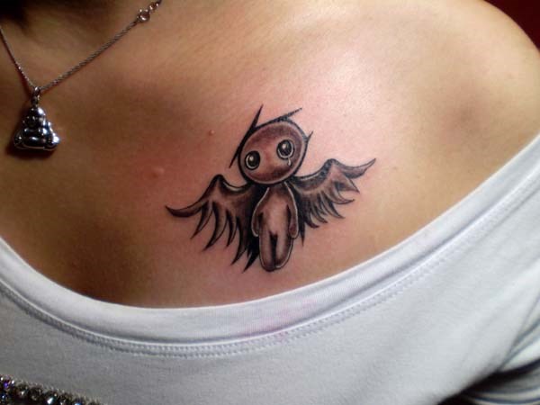 small angel tattoo design for women