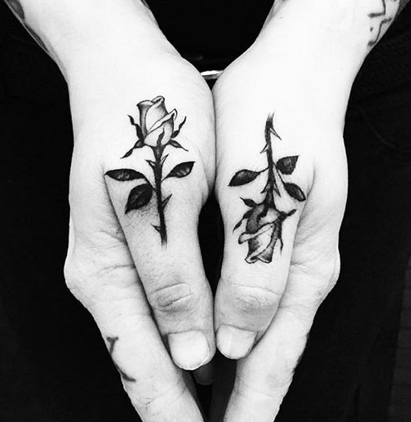 small matching tattoo ideas roses