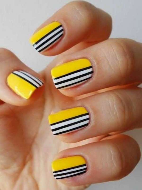 summer nail ideas for french nails stripes