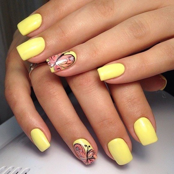 sunny nail polish butterflies