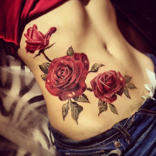 unique red roses beautiful tattoos for women ideas