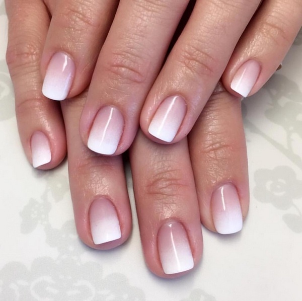 white ombre nail design ideas for short nails