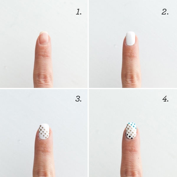DIY polka dots nail art tutorial