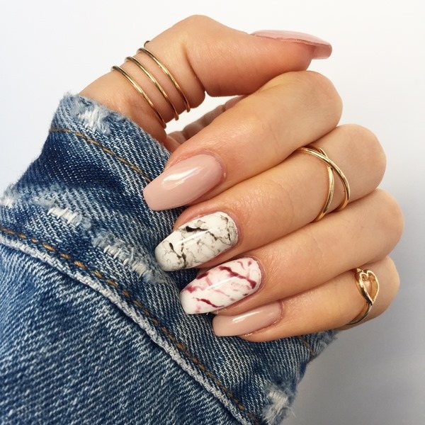 How to do marble nails at home tutorial