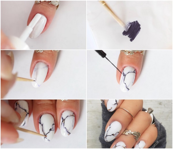 How to do marble nails at home with sharpie