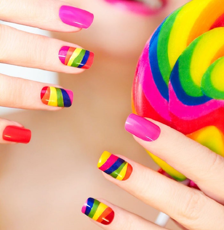 Rainbow nail art ideas