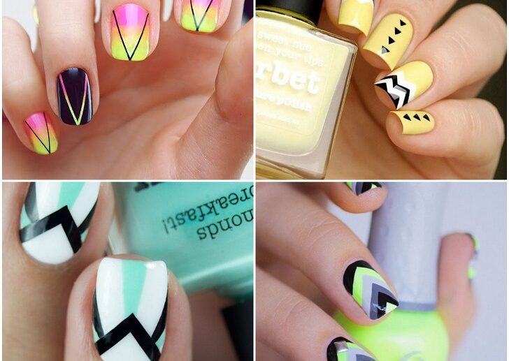 beautiful-summer-nail-design-ideas-geometric-shapes