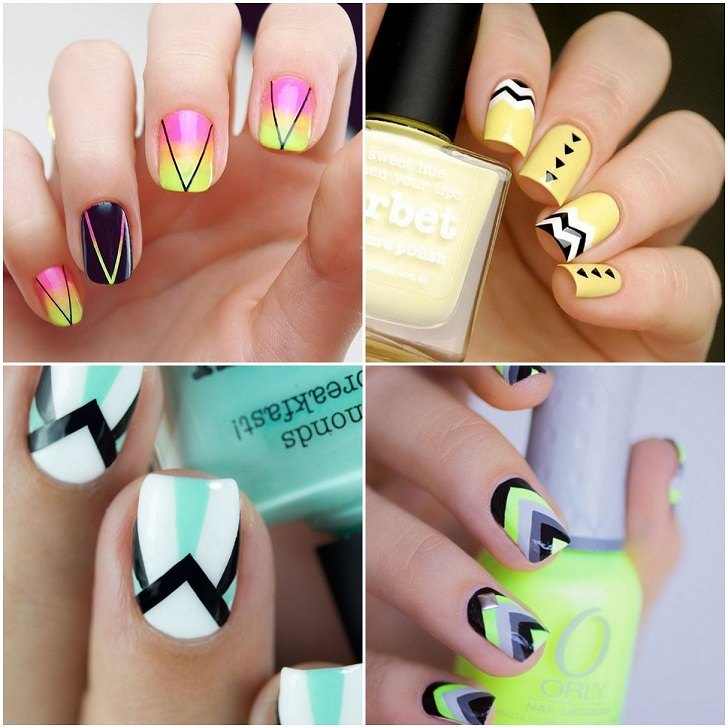 beautiful summer nail design ideas geometric shapes