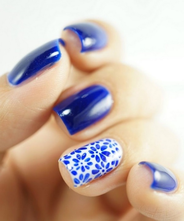 blue flowers nail flowers ideas