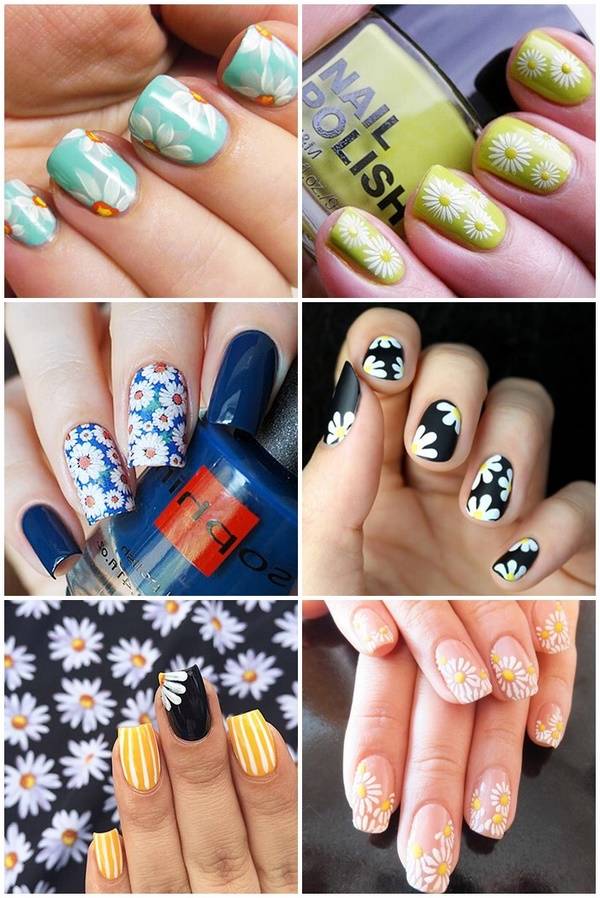 cute summer nails daisy