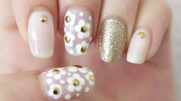 daisy flower manicure design tutorial spring and summer nail ideas