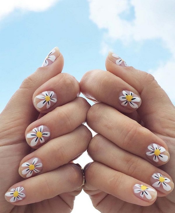 easy summer nails DIY flower nails