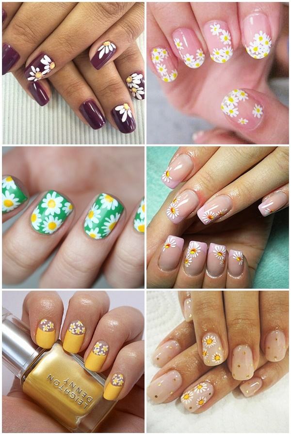 flower nails daisies spring and summer nail ideas