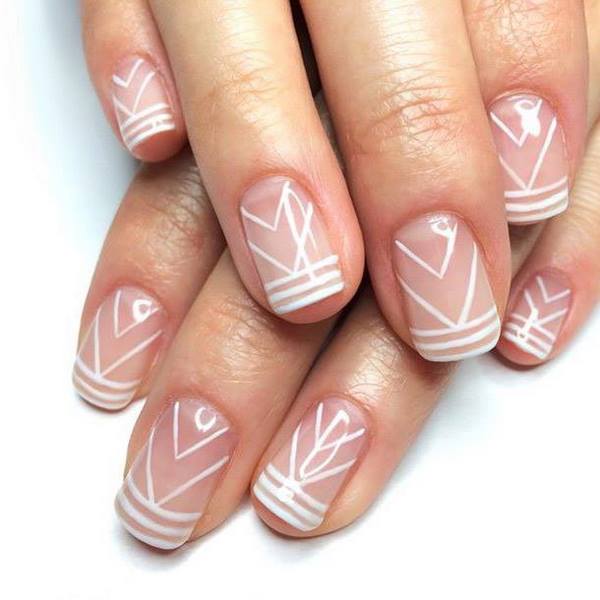 geometric nail design ideas for summer manicure