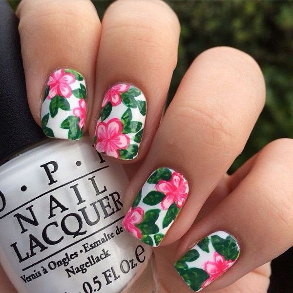 gorgeous flower nails design ideas