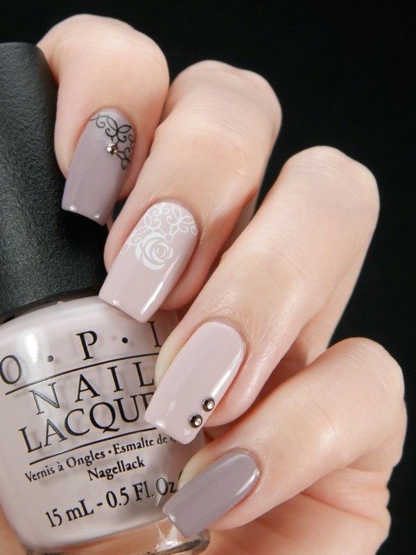 nail art ideas taupe color french nails