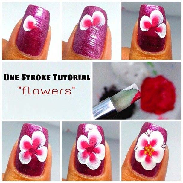 one stroke flower tutorials how to draw flowers on nails tutorial