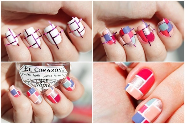 original geometric nails with tape tutorial