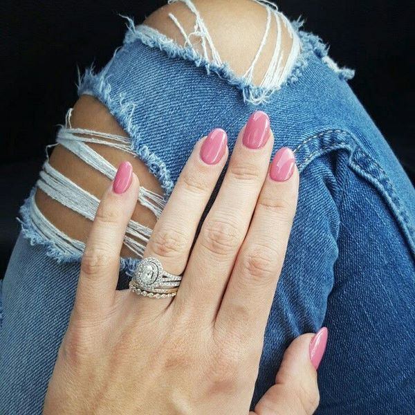 pink round nails modern nail design