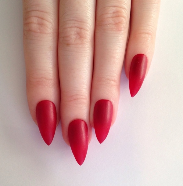 stiletto nails red nail color matte nail polish