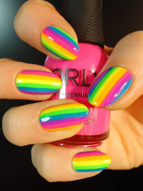 summer nail designs rainbow colors ideas