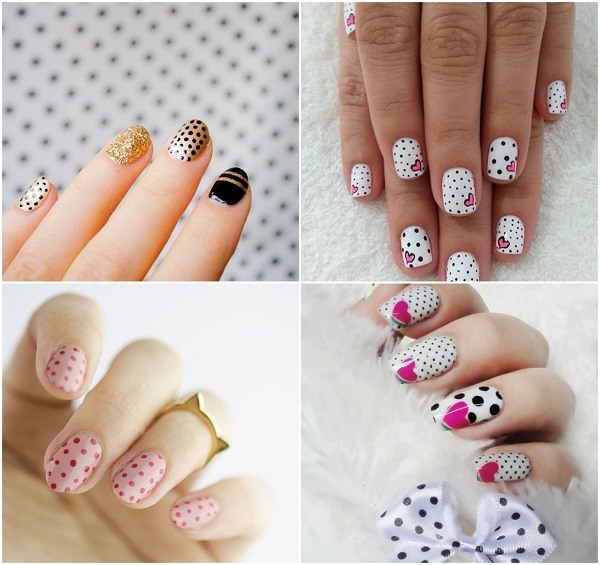 summer nails ideas with polka dots
