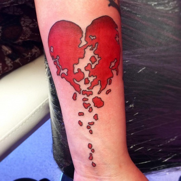 Broken heart tattoo design meaning
