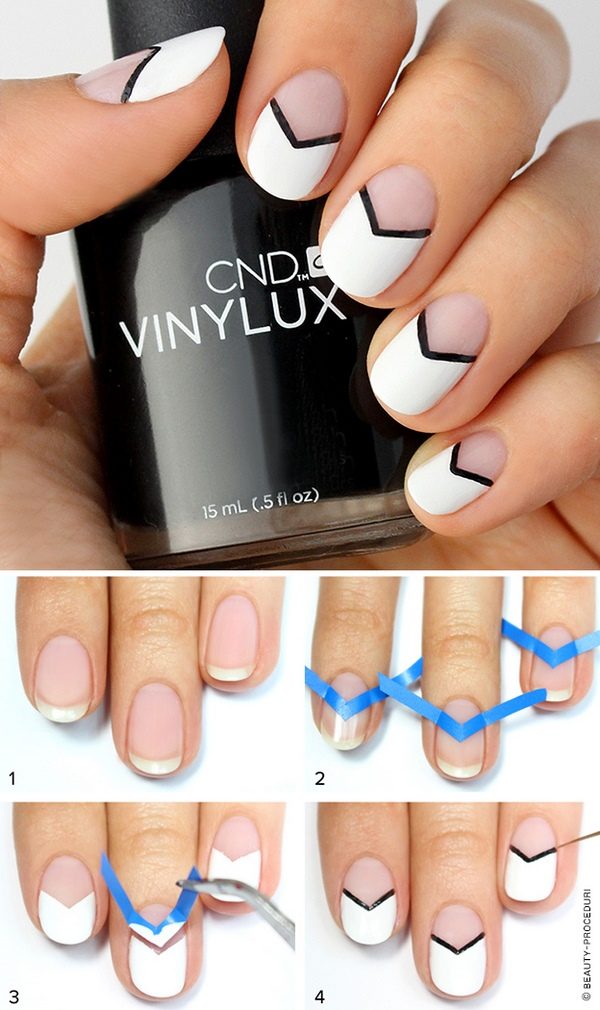 DIY stylish black and white manicure tutorial