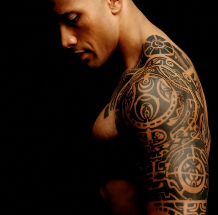 Dwayne Johnson shoulder tattoo tribal tattoos ideas