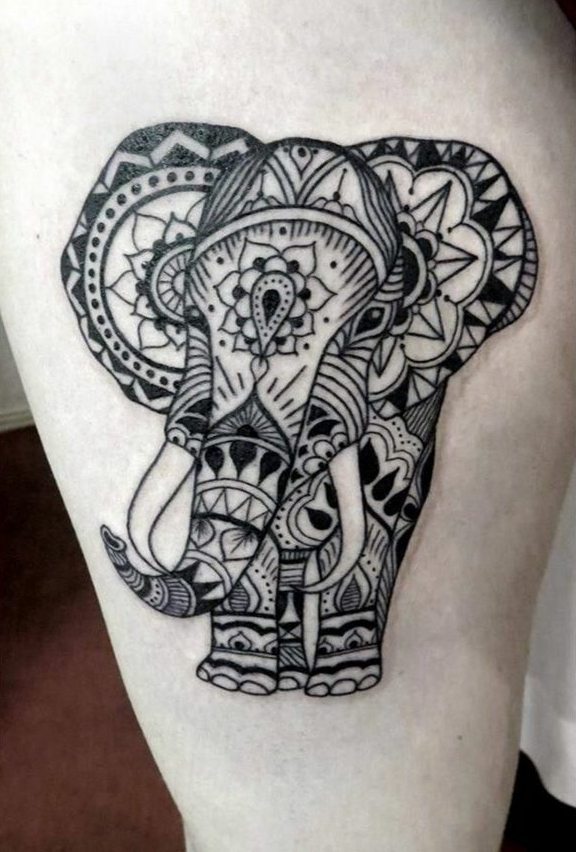 animal mandalas elephant tattoo designs