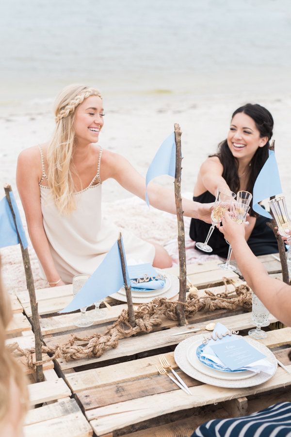 bachelorette beach party picnic ideas boho chic style