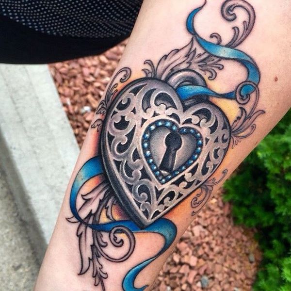 beautiful locked heart tattoo heart and locket tattoos