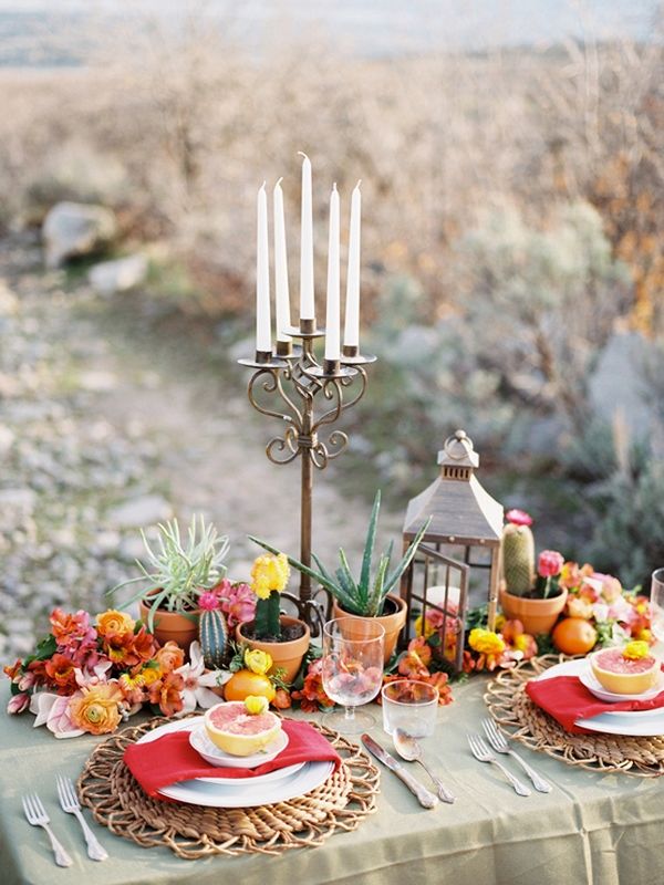 boho chic vintage table decoration 