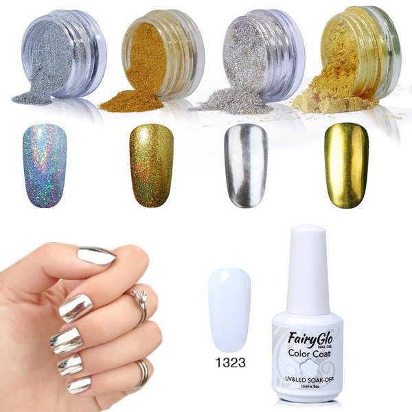 chrome nail powder color options
