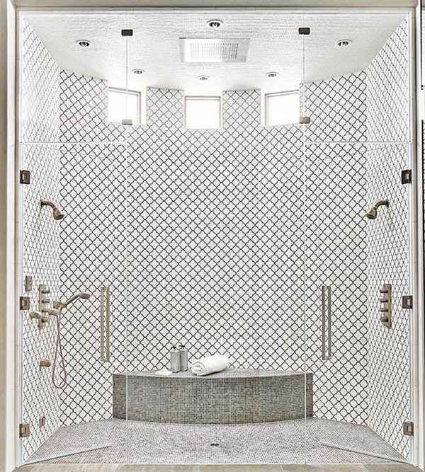 frameless glass doors spacious walk in shower for two