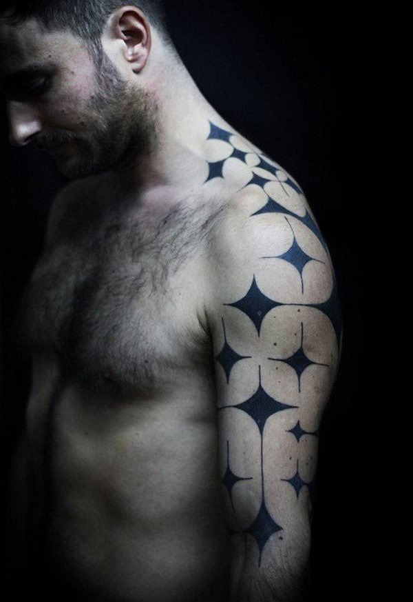 geometric tattoo mens shoulder ideas