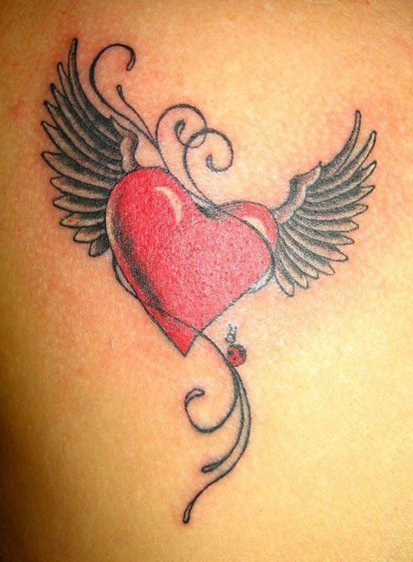 heart with wings tattoo small heart tattoos