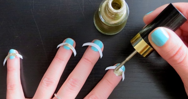 how to do moon nails with strips tutorial