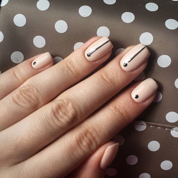 interesting nail design with minimalist pattern