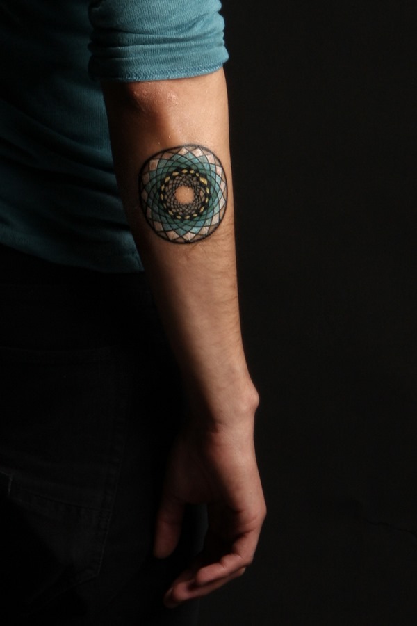 mandala circle shape arm tattoo ideas for men and women