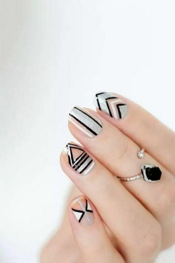 original DIY nail design ideas with adhesive tape