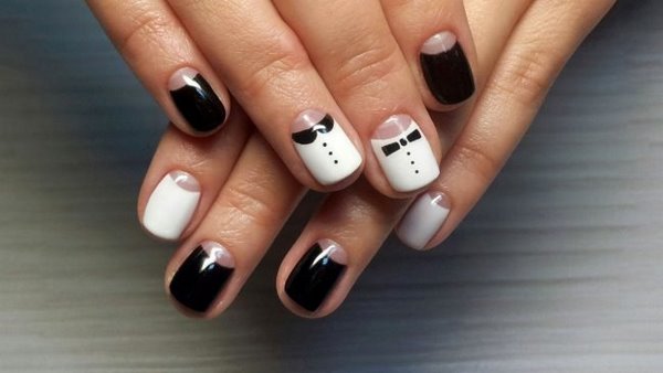 original nail design ideas black and white manicure