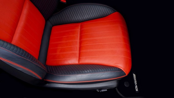 red black car seat leather upholstery