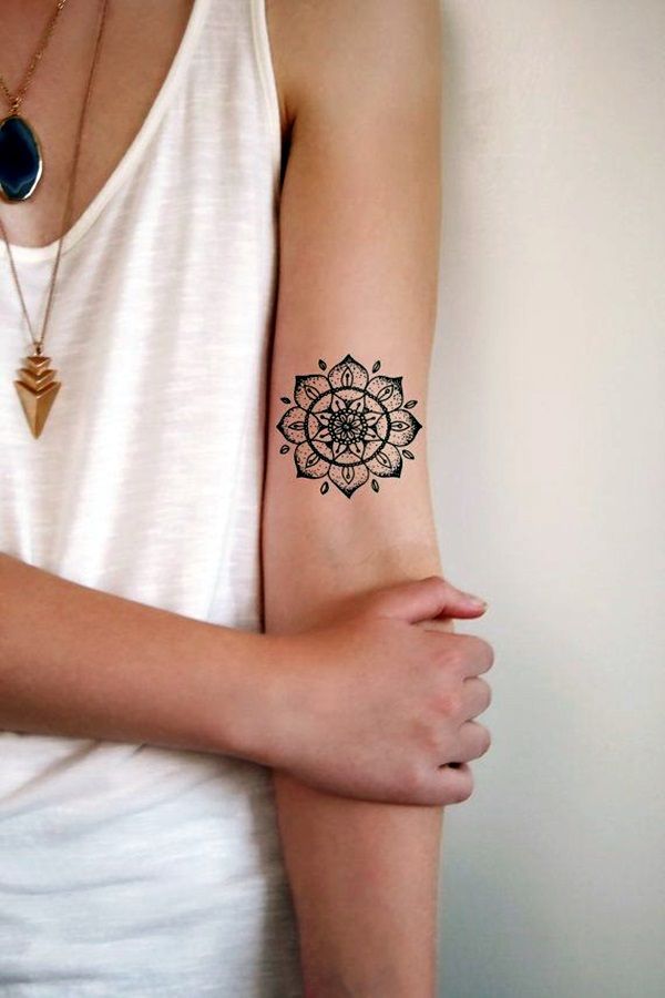small mandala tattoo for women