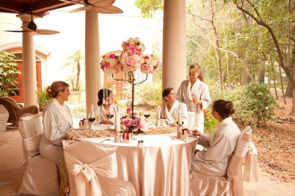 spa bridal party decorating ideas