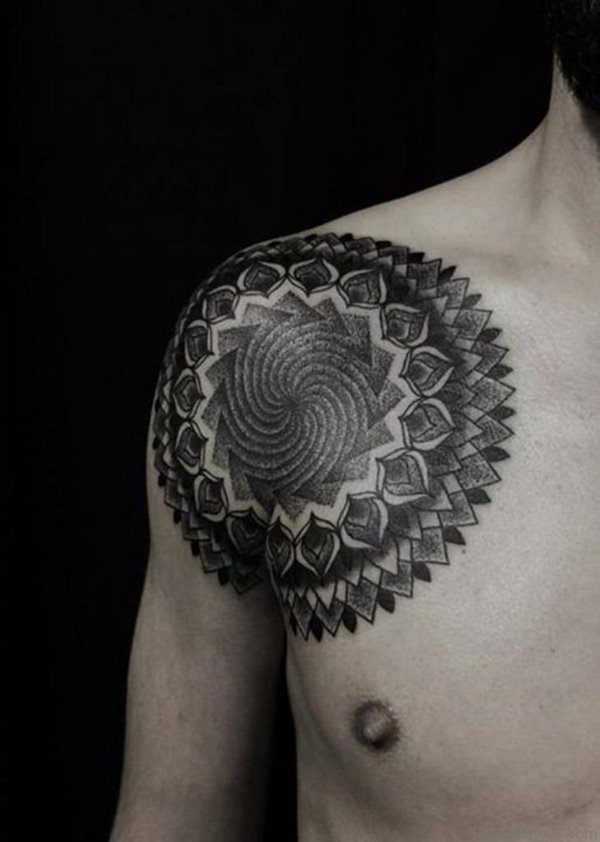 spiral mandala shape tattoo ideas